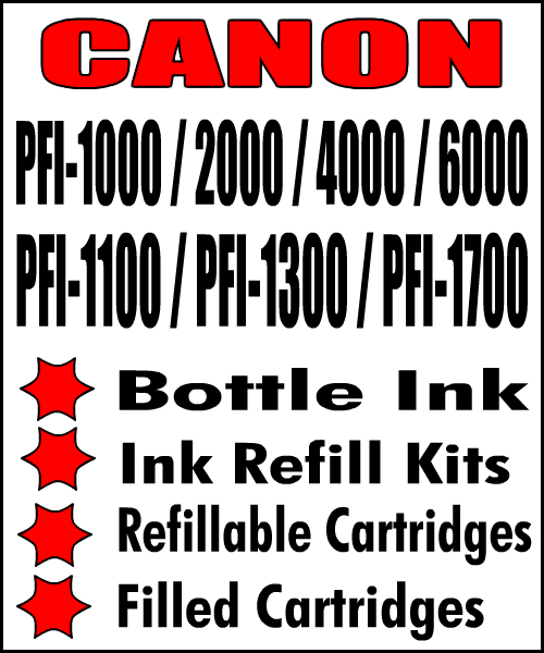 Compatible Products For Canon imagePROGRAF PRO-1000/2000/4000/6000/2100/4100/6100/2600/4600/6600 Professional Photographic Ink