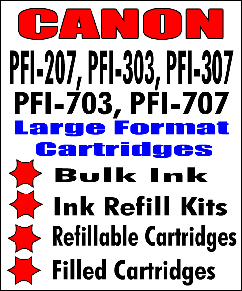 Compatible Products For Canon imagePROGRAF PFI-207, PFI-303, PFI-307, PFI-703, PFI-707 Cartridge Products