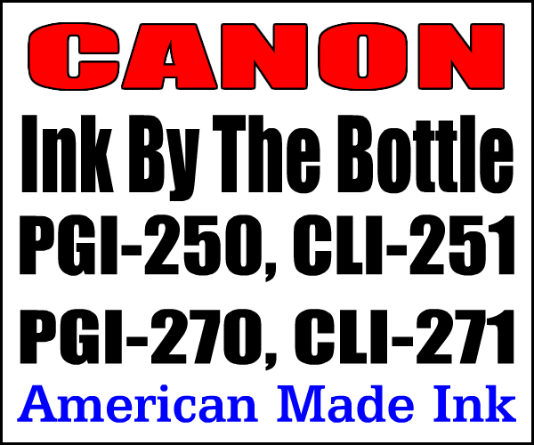 Compatible Ink By The Bottle For Canon CLI-271, PGI-270, CLI-251, PGI-250 Cartridges