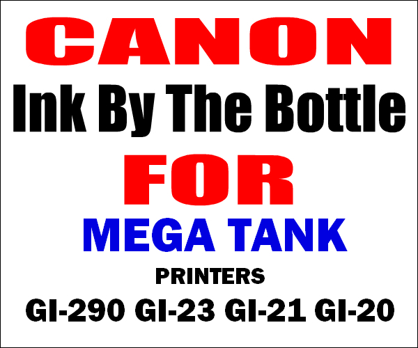 Compatible Ink For Canon Mega Tank Printer Ink GI-290, GI-23, GI-21, and GI-20