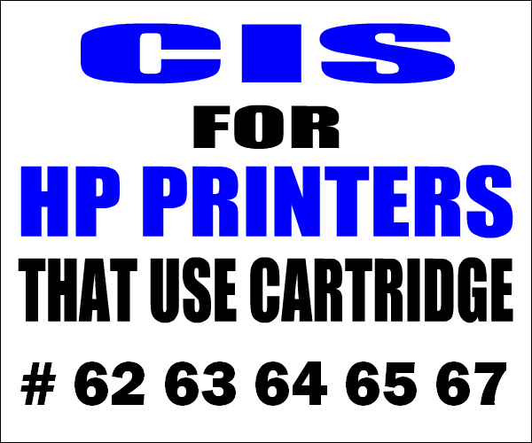 CIS For HP Printer That Use the HP 62, 64, 65, 67 Cartridges