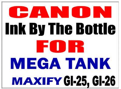 Compatible Ink For Canon GI 25, GI 26  Ink For Maxify GX1020, GX2020, GX4020, GX-5020, GX-6020 GX-6021, GX-7020 and GX-7021 MegaTank Inkjet Printers