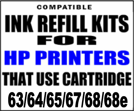 Ink Refill Kit For HP  63, 64, 65, 67, 68, 68e Cartridges