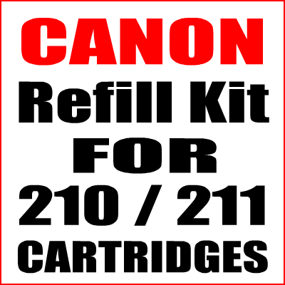 Ink Refill Kit For Canon CL-211, PG-210 Cartridges