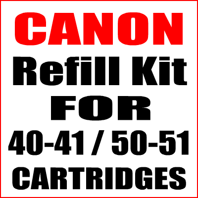 Ink Refill Kit For Canon 50, 51, 41, 40, 30, 31 Cartridges
