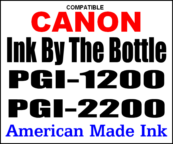 Compatible Ink By The Bottle For Canon Maxify PGI-1200, PGI-2200 Cartridges
