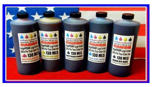 Compatible Refill Ink For CANON PFI-007, PFI-102, PFI-104, PFI-107 Cartridges, 5 X 130 ML Bottles, Matte Black, Black, Magenta, Cyan, Yellow