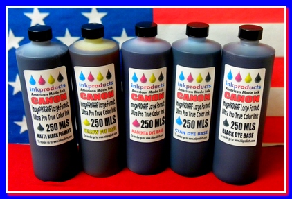 Compatible Refill Ink For CANON PFI-007, PFI-102, PFI-104, PFI-107 Cartridges, 5 X 250 ML Bottles, Matte Black, Black, Magenta, Cyan, Yellow