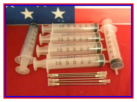 6 - 30 ML Syringes  / 6 - 3 Inch Fill Tips 