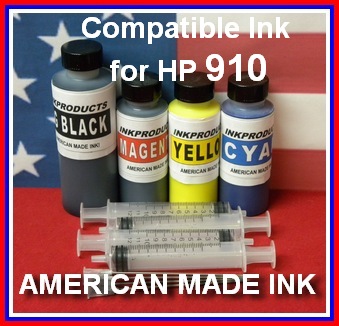 Ink Pack For Use In HP 910 Cartridges, CIS, 3- 70 ml bottles Color, 1 - 130 ml Black Ink