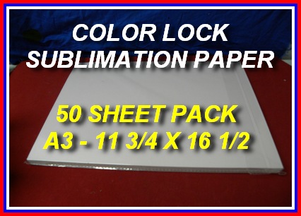 New Color Lock! True Color Dye Sublimation Paper 50 sheet Pack, Fast Dry A3 