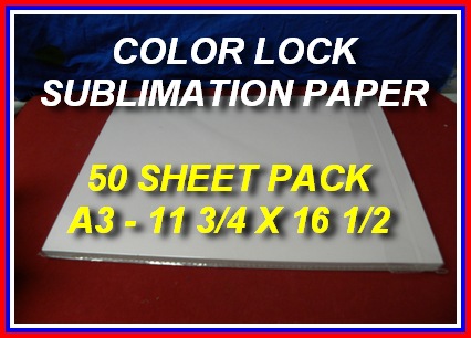 New Color Lock! True Color Dye Sublimation Paper 50 sheet Pack, Fast Dry A3  