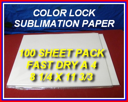 New Color Lock! True Color Dye Sublimation Paper 100 sheet Pack, Fast Dry New Color Lock! True Color Dye Sublimation Paper 100 sheet Pack, Fast Dry