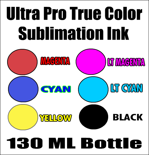 Compatible Ultra Pro True Color Dye Sublimation Ink By The Bottle 130-ml For Sawgrass SG400, SG800 Compatible Ultra Pro True Color Dye Sublimation Ink By The Bottle 130-ml For Sawgrass SG400, SG800