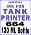 Compatible Ink For Tank Printer 664 Ultra Pro True Color Ink 130 ML  
