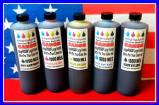 Compatible Refill Ink For CANON PFI-007, PFI-102, PFI-104, PFI-107 Cartridges, 5 X 1000 ML Liter Bottles, Matte Black, Black, Magenta, Cyan, Yellow