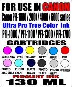 Compatible Canon imagePROGRAF PRO-1000, 2000, 4000, 6000, 2100, 4100, 6100, 2600, 4600, 6600 Printers / 130 ML Bottle 