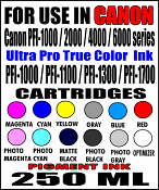 Compatible Canon imagePROGRAF PRO-1000, 2000, 4000, 6000, 2100, 4100, 6100, 2600, 4600, 6600 Printers / 250 ML Bottle