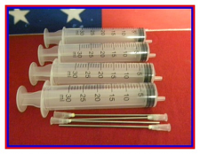 4 - 30 ML Syringes  / 4 - 3 Inch Fill Tips