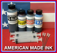 4 Color Ink Pack For HP-564-920 Cartridges, 3 - 70 ML Bottles, 1 - 130 ML Bottle