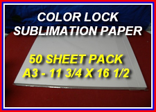 New Color Lock! True Color Dye Sublimation Paper 50 sheet Pack, Fast Dry A3 