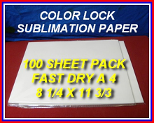 New Color Lock! True Color Dye Sublimation Paper 100 sheet Pack, Fast Dry 