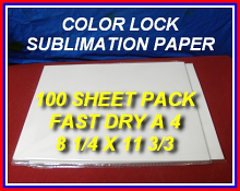 New Color Lock! True Color Dye Sublimation Paper 100 sheet Pack, Fast Dry  