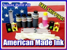 Deluxe Ink Refill Kit For HP 63, 64, 65, 67 Color and Black Cartridges  