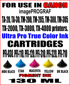 130 ML Bottle Of Compatible Ink For Canon imagePROGRAF TA-20, TA-30, TM-200, TM-240, TM-205, TM-300, TM-305, TM-340, TM-350, TM-355, TX-2000, TX-3000, TX-4000 printers 