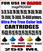 250 ML Bottle Of Compatible Ink For Canon imagePROGRAF TA-20, TA-30, TM-200, TM-205, TM-300, TM-305, TX-2000, TX-3000, TX-4000 printers 