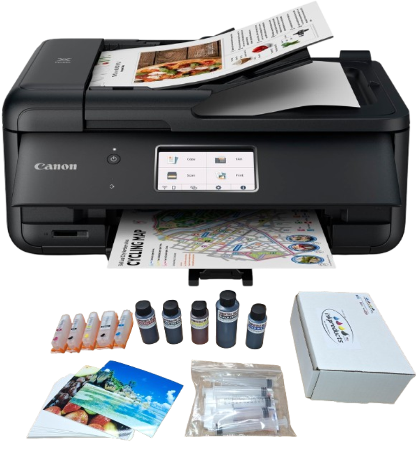 Canon TR8622a Printer and Refill Kit Combo + Photo Paper 