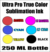 Compatible Ultra Pro True Color Dye Sublimation Ink By The Bottle 250 ml For Sawgrass SG400, SG800