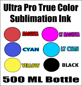 Compatible Ultra Pro True Color Dye Sublimation Ink By The Bottle 500 ml For Sawgrass SG400, SG800